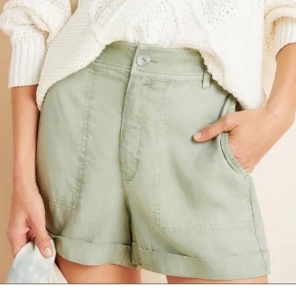 Anthropologie Light Green Women's Cargo Shorts